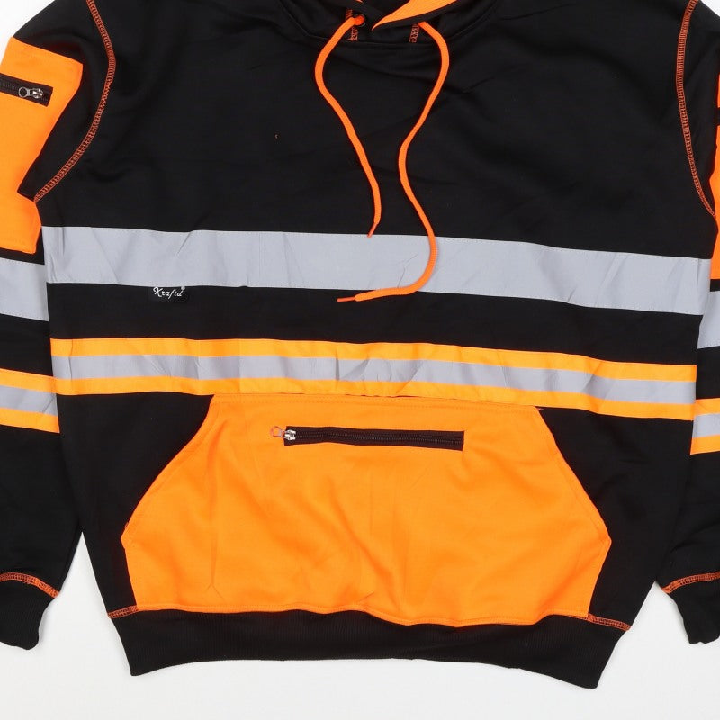 Kraftd Men’s Multicoloured L Hi Vis Reflective Pullover Workwear Hoodie