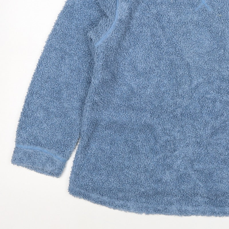 ASOS DESIGN Women Blue Teddy Fleece Pullover Sweatshirt UK 10 Crew Neck