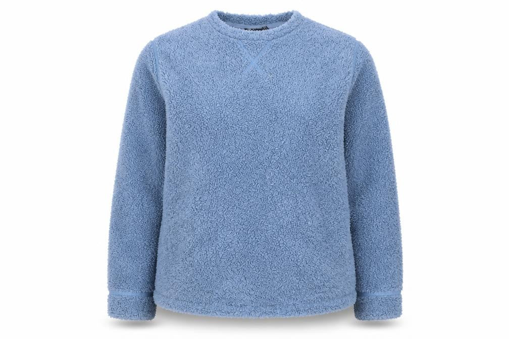 ASOS DESIGN Women Blue Teddy Fleece Pullover Sweatshirt UK 10 Crew Neck