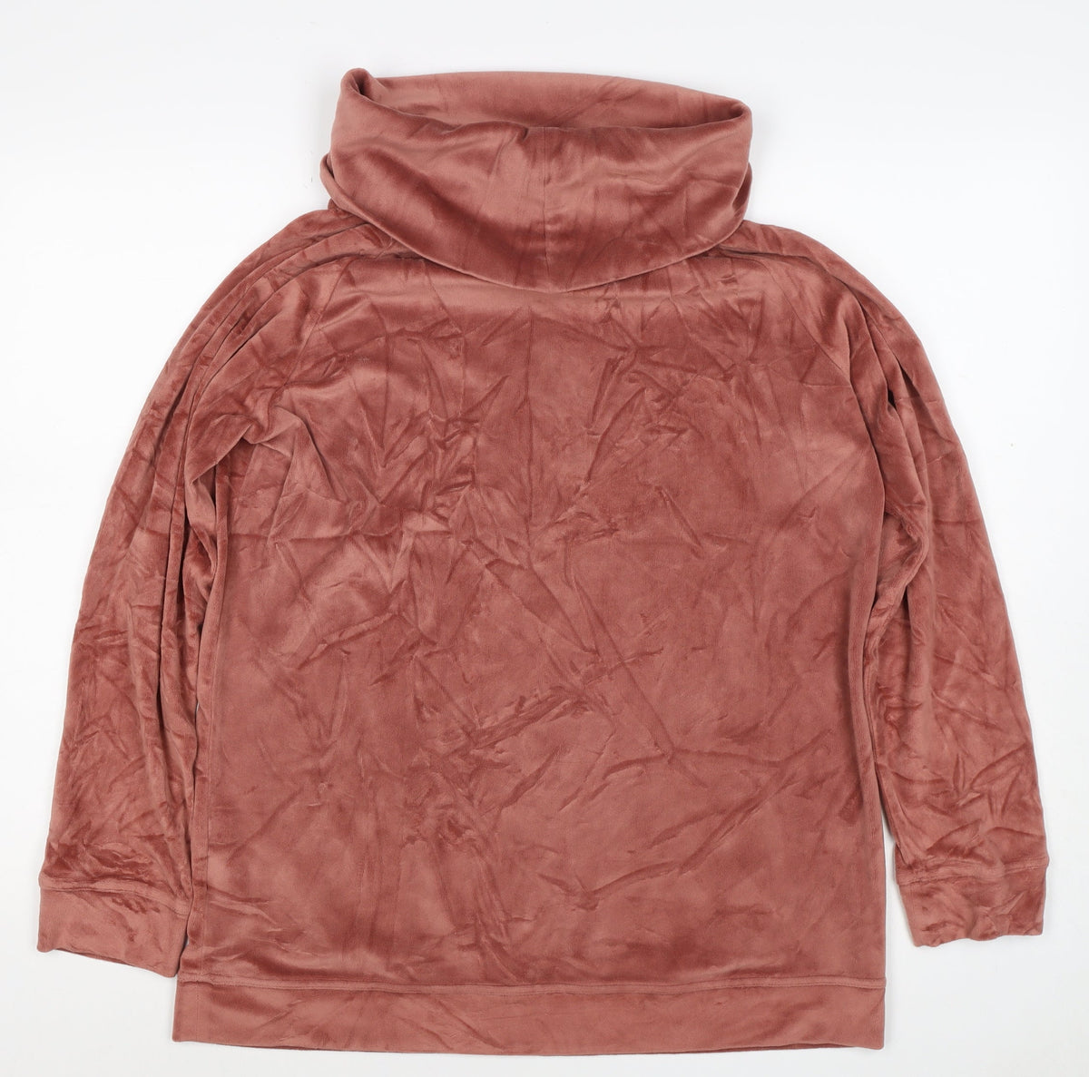 Cotton Traders Women’s Pink UK 14 Velour Cowl Neck Pullover Sweatshirt