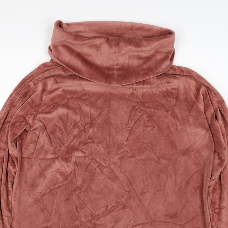 Cotton Traders Women’s Pink UK 14 Velour Cowl Neck Pullover Sweatshirt
