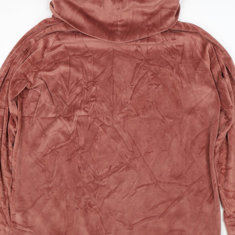 Cotton Traders Women’s Pink UK 14 Velour Cowl Neck Pullover Sweatshirt