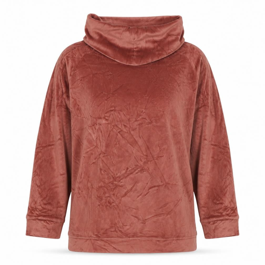 Cotton Traders Women’s Pink UK 14 Velour Cowl Neck Pullover Sweatshirt