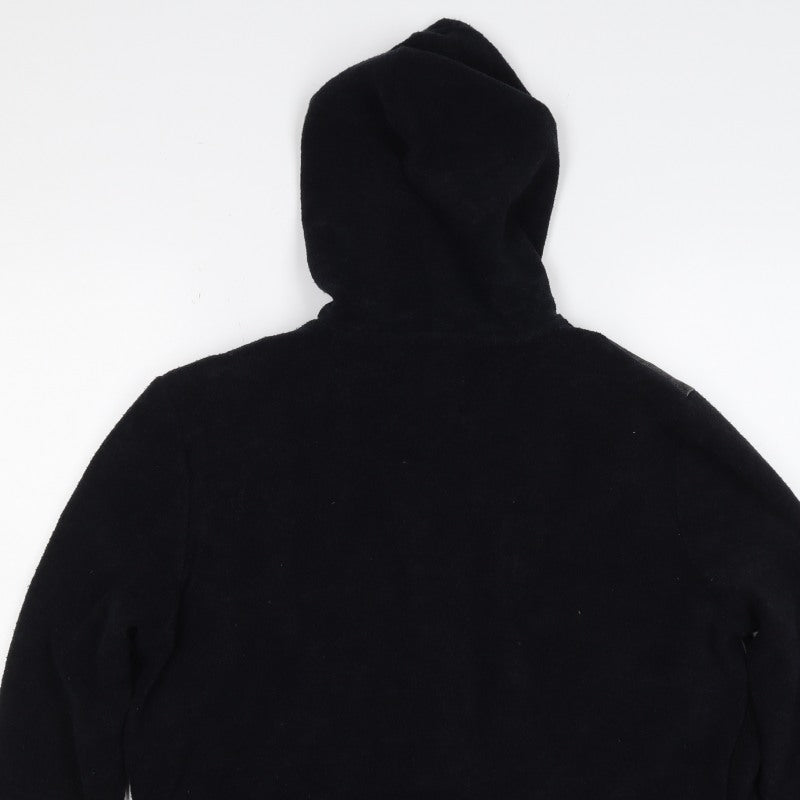 M&Co Women Grey Black L Hooded Denim Zip Jacket Cotton Blend