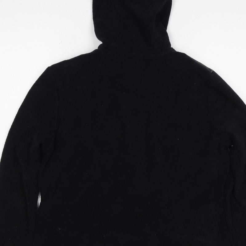 M&Co Women Grey Black L Hooded Denim Zip Jacket Cotton Blend