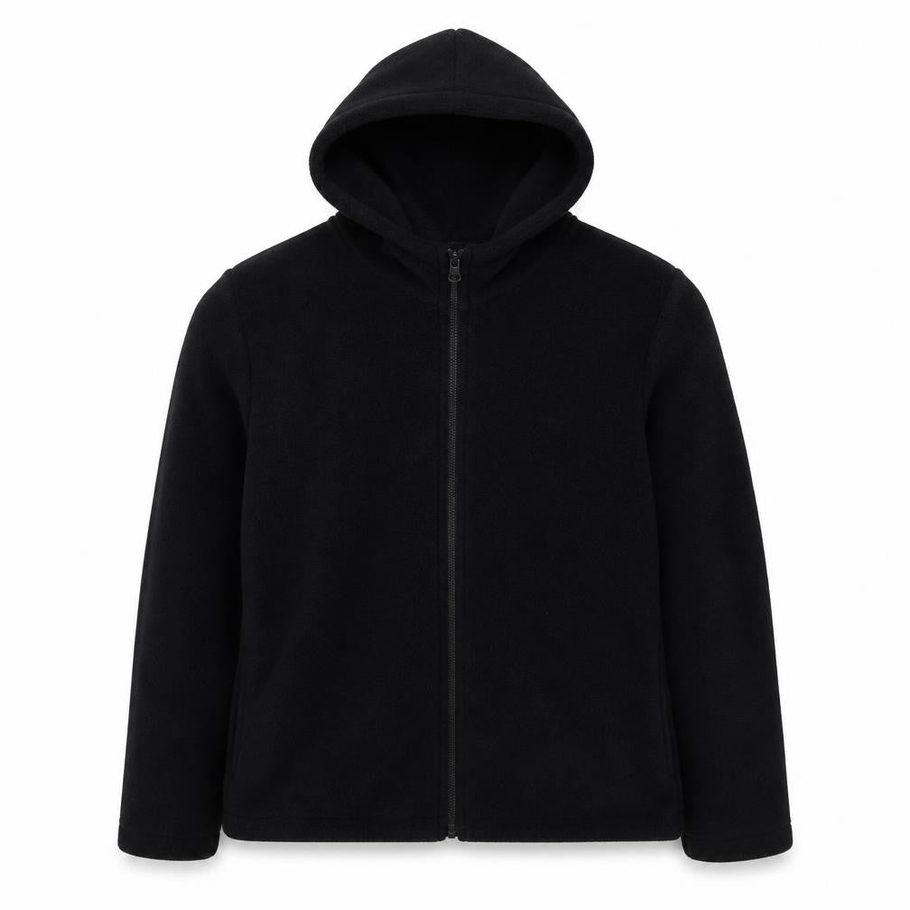M&Co Women Grey Black L Hooded Denim Zip Jacket Cotton Blend