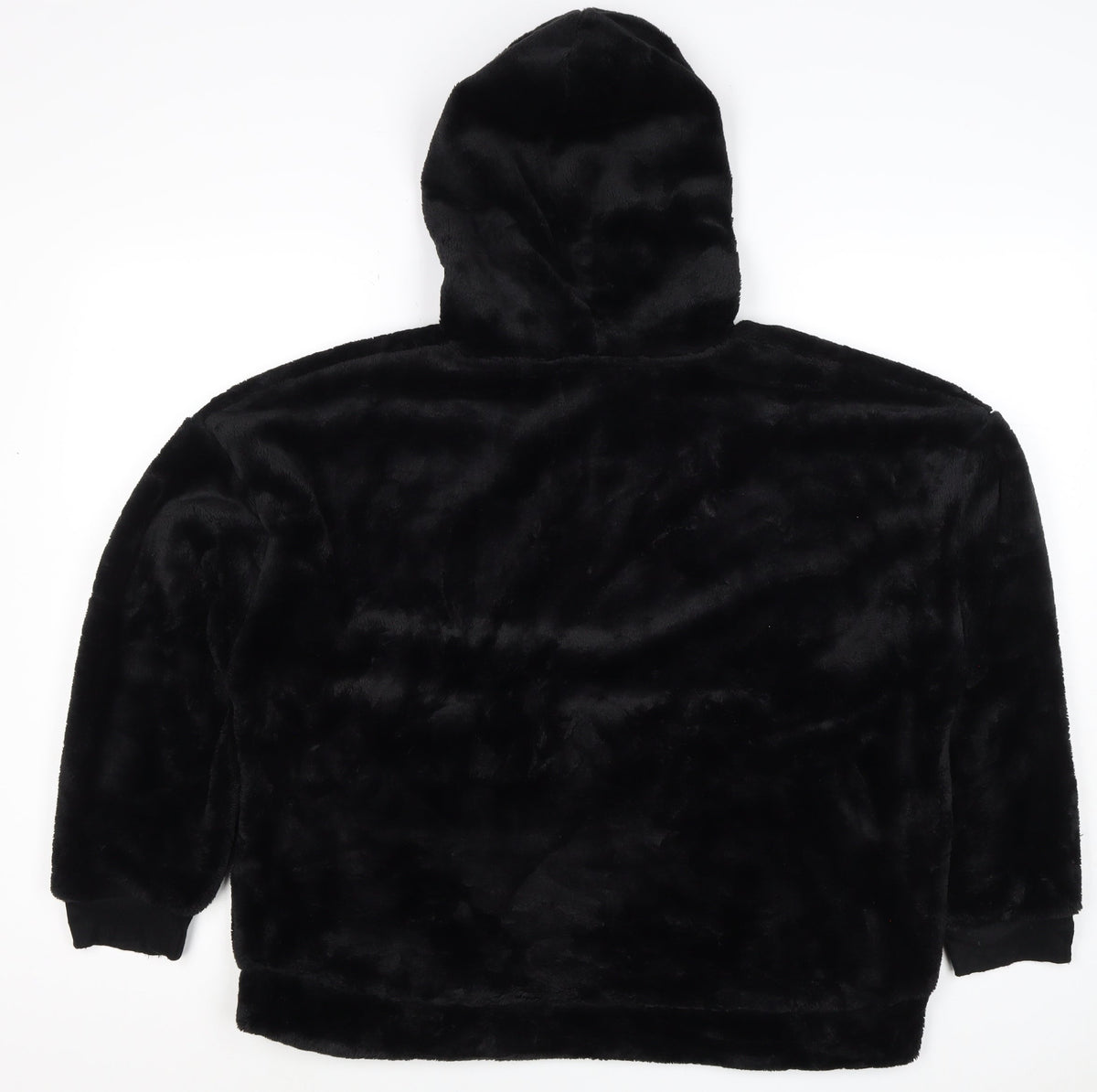 Marks & Spencer Women Black M Faux Fur Hooded Pullover Hoodie