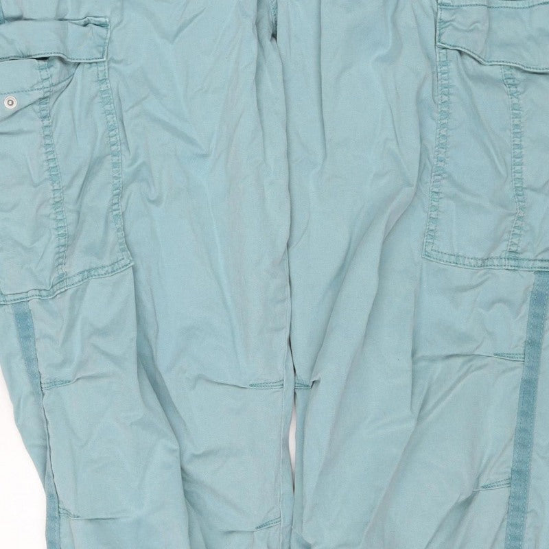 Marks and Spencer Women Blue Size 20 Long Cargo Trousers
