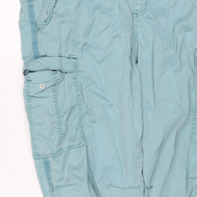 Marks and Spencer Women Blue Size 20 Long Cargo Trousers