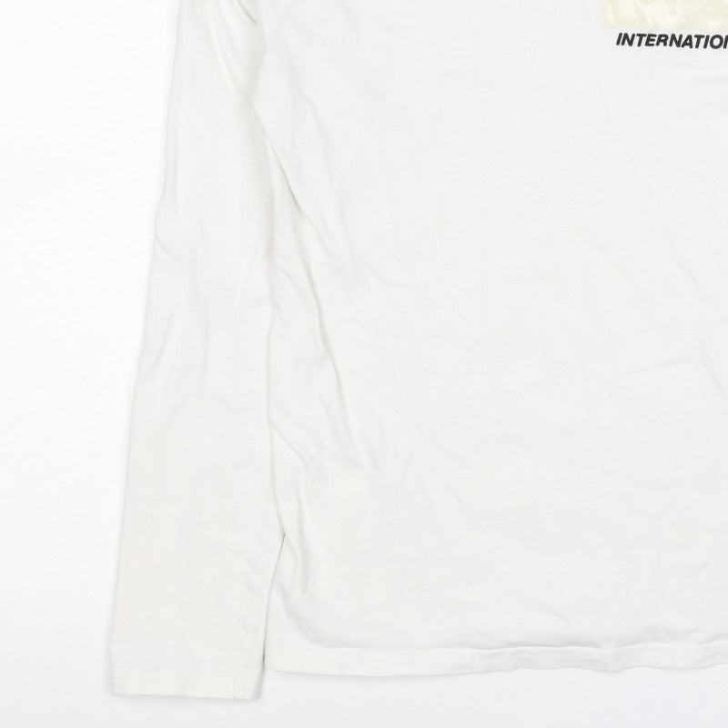 Superdry Men’s White Small Long Sleeve Crew Neck International T-Shirt