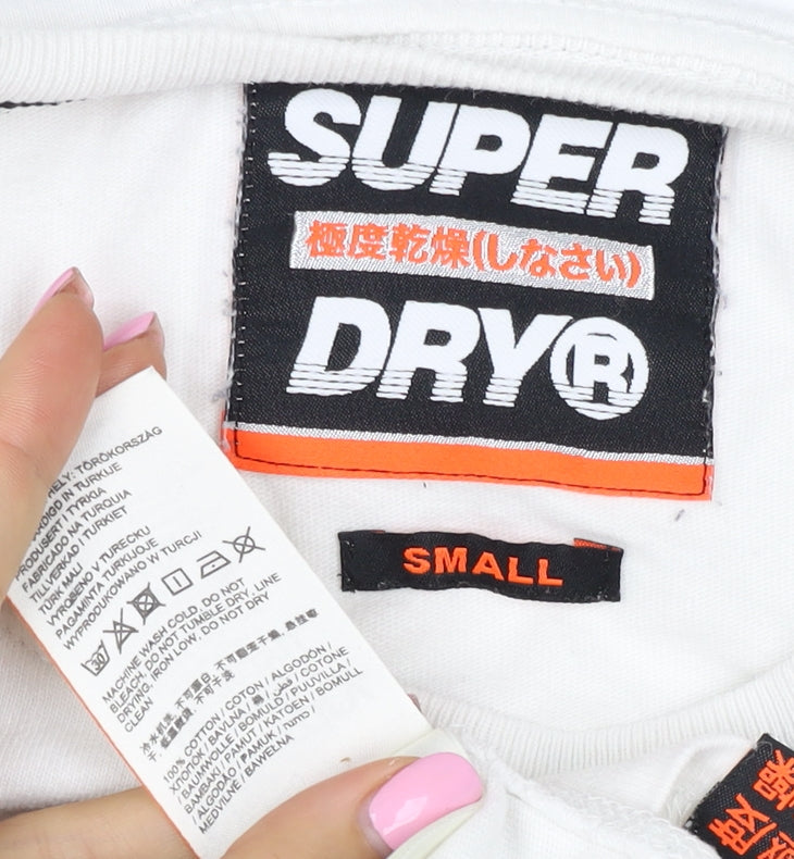 Superdry Men’s White Small Long Sleeve Crew Neck International T-Shirt