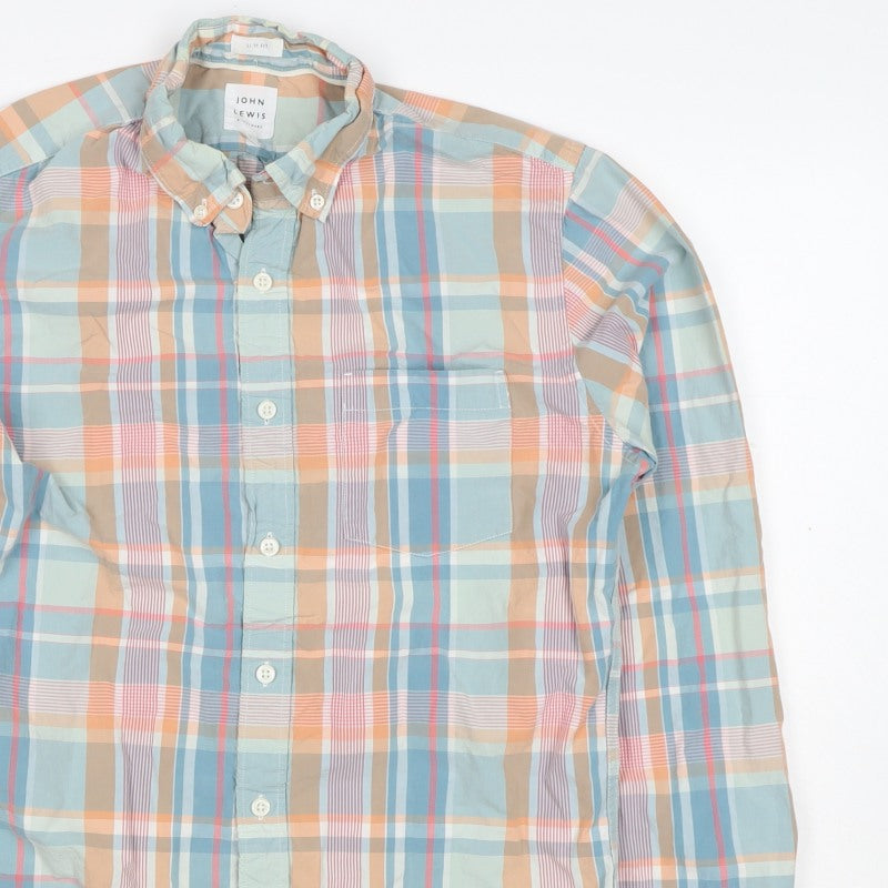 John Lewis Men’s Multicolour Check Slim Fit Cotton Shirt Size S