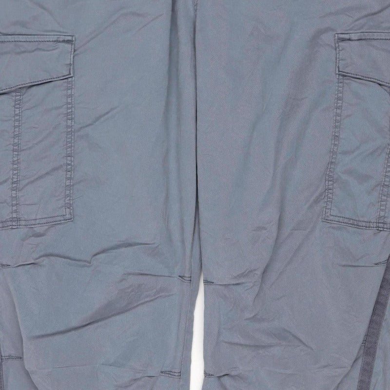 M&S Women’s Grey Size 12 Regular Cotton Cargo Trousers Pockets