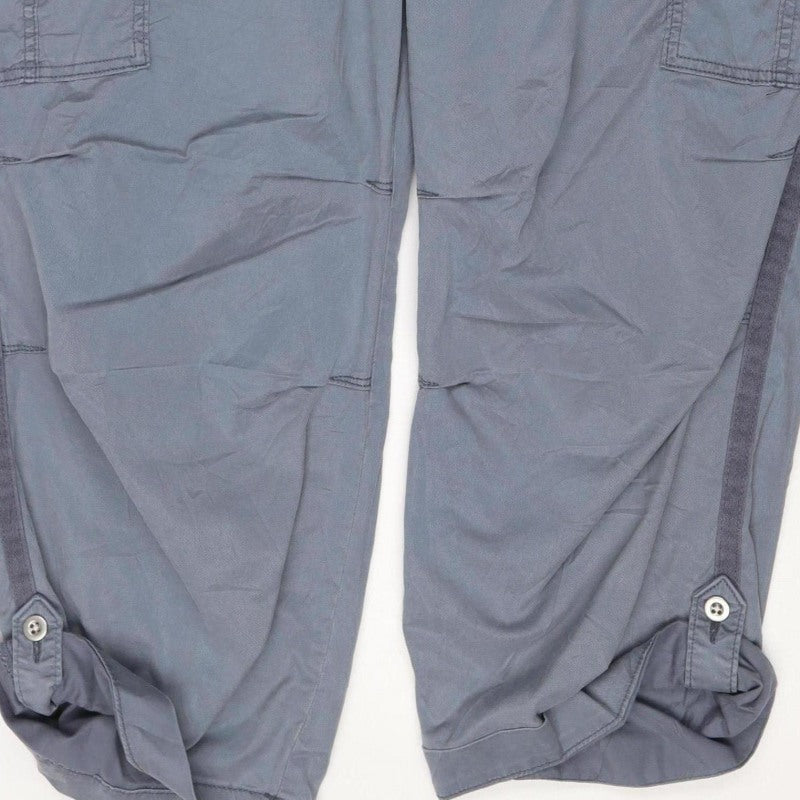 M&S Women’s Grey Size 12 Regular Cotton Cargo Trousers Pockets