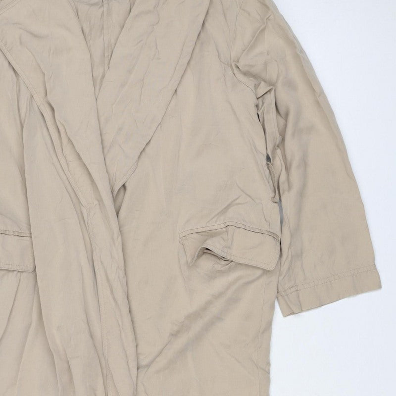 Zara Women’s Beige Size S Lyocell Long Belted Trench Coat
