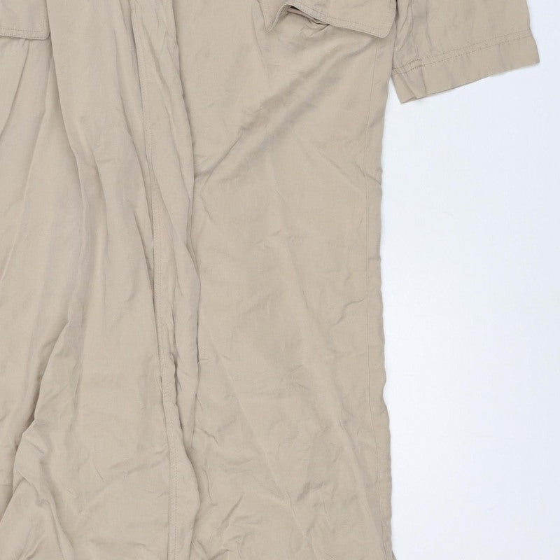 Zara Women’s Beige Size S Lyocell Long Belted Trench Coat