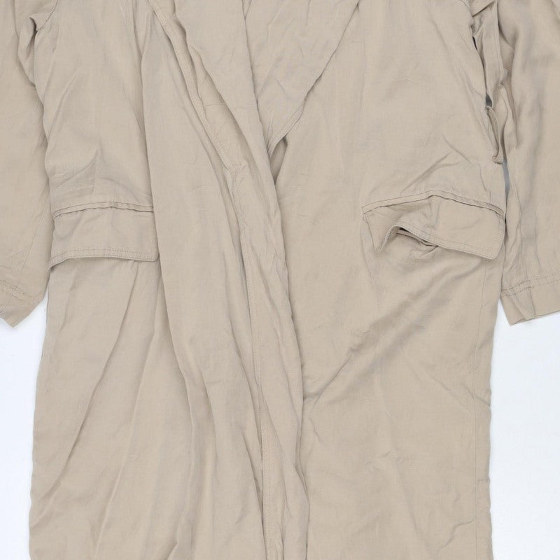Zara Women’s Beige Size S Lyocell Long Belted Trench Coat