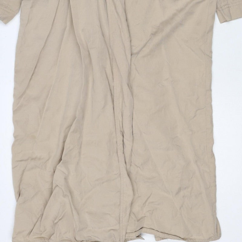 Zara Women’s Beige Size S Lyocell Long Belted Trench Coat