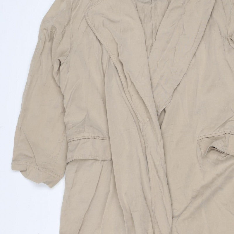 Zara Women’s Beige Size S Lyocell Long Belted Trench Coat