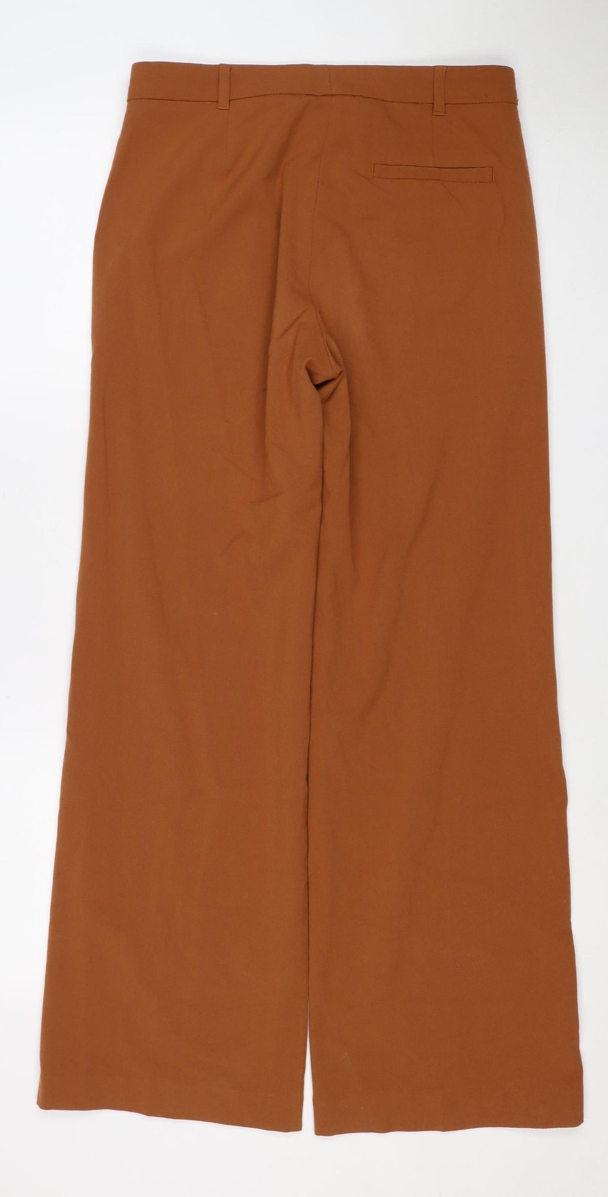 Marks & Spencer Women Brown Size 10 Wide-Leg Stretch Trousers
