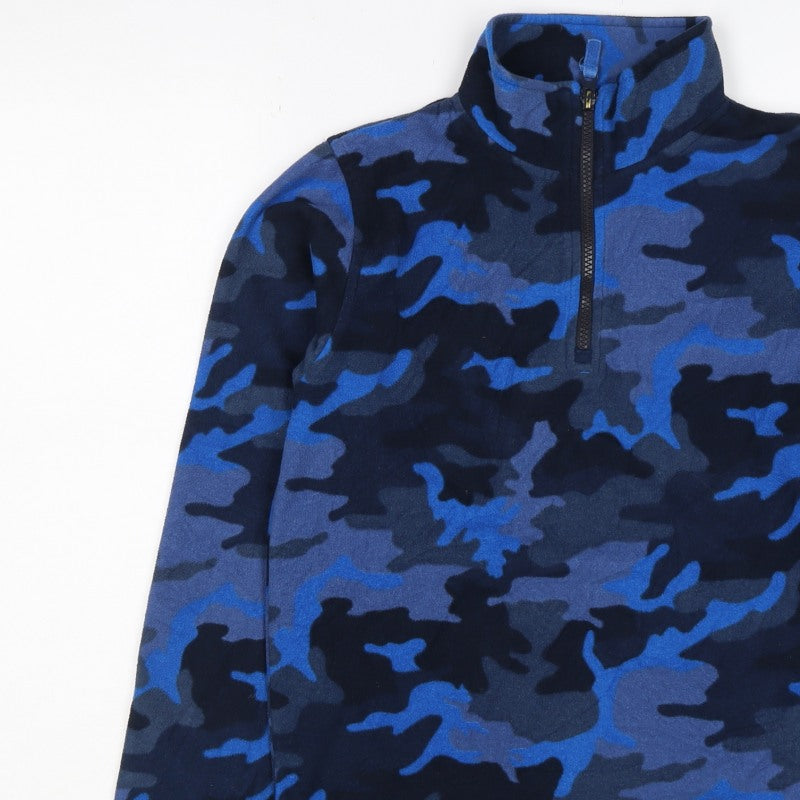 Peter Storm Boys Blue Camo Fleece 1/4 Zip Jacket Age 13