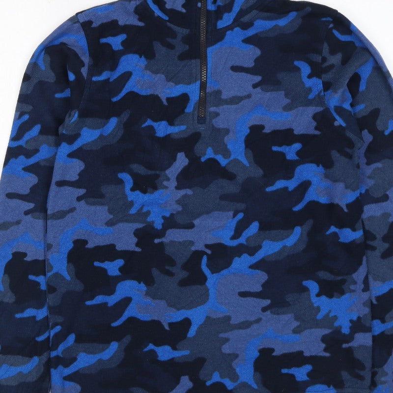 Peter Storm Boys Blue Camo Fleece 1/4 Zip Jacket Age 13