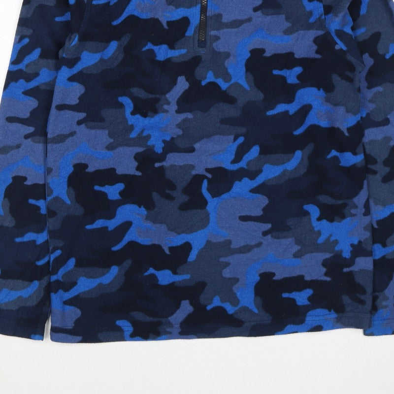 Peter Storm Boys Blue Camo Fleece 1/4 Zip Jacket Age 13