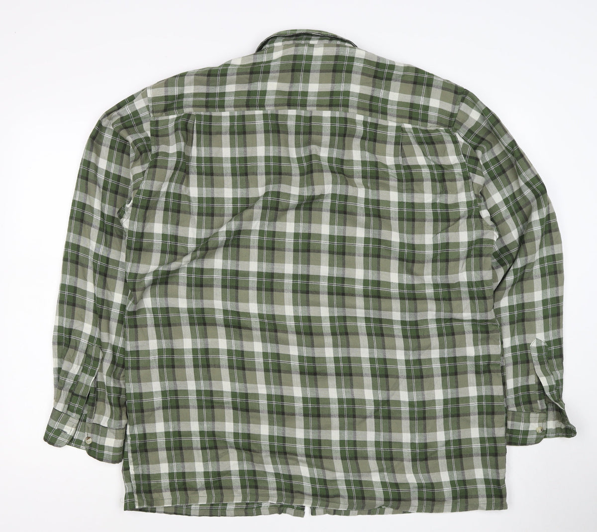 Champion Men's Green Plaid Check Cotton Shirt XL Long Sleeve Button-Up