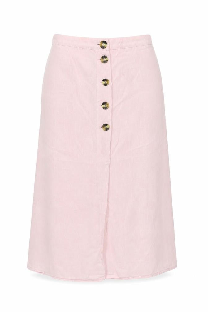 New Look Women Pink Size 10 Long Straight Pencil Button Skirt