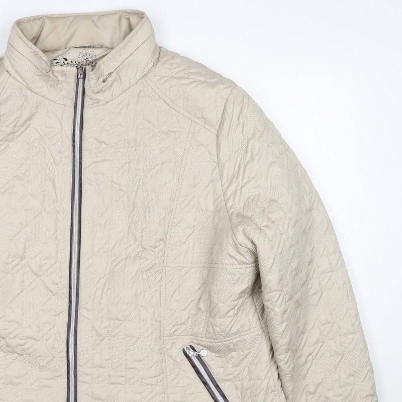 Klass Women’s Ivory Size 22 Quilted Puffer Jacket Full Zip Pockets