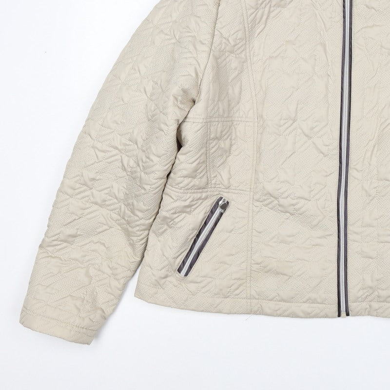 Klass Women’s Ivory Size 22 Quilted Puffer Jacket Full Zip Pockets