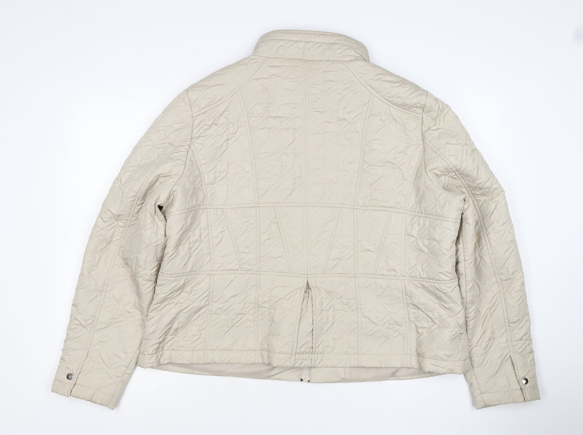 Klass Women’s Ivory Size 22 Quilted Puffer Jacket Full Zip Pockets
