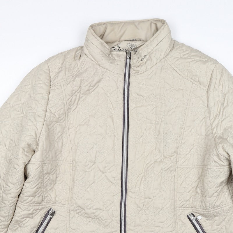 Klass Women’s Ivory Size 22 Quilted Puffer Jacket Full Zip Pockets