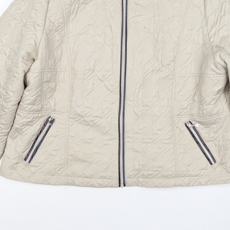 Klass Women’s Ivory Size 22 Quilted Puffer Jacket Full Zip Pockets