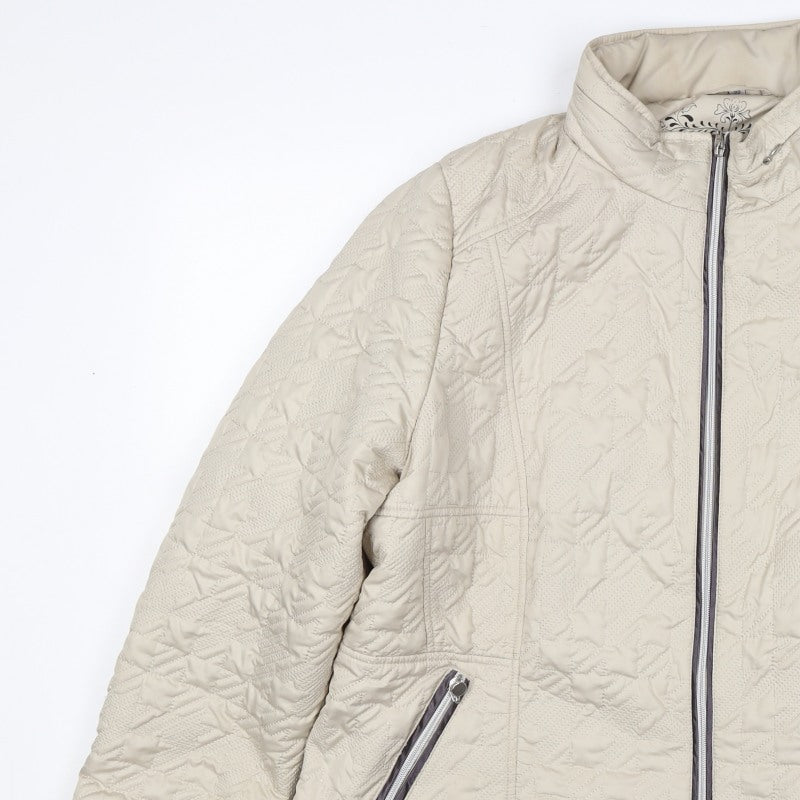 Klass Women’s Ivory Size 22 Quilted Puffer Jacket Full Zip Pockets