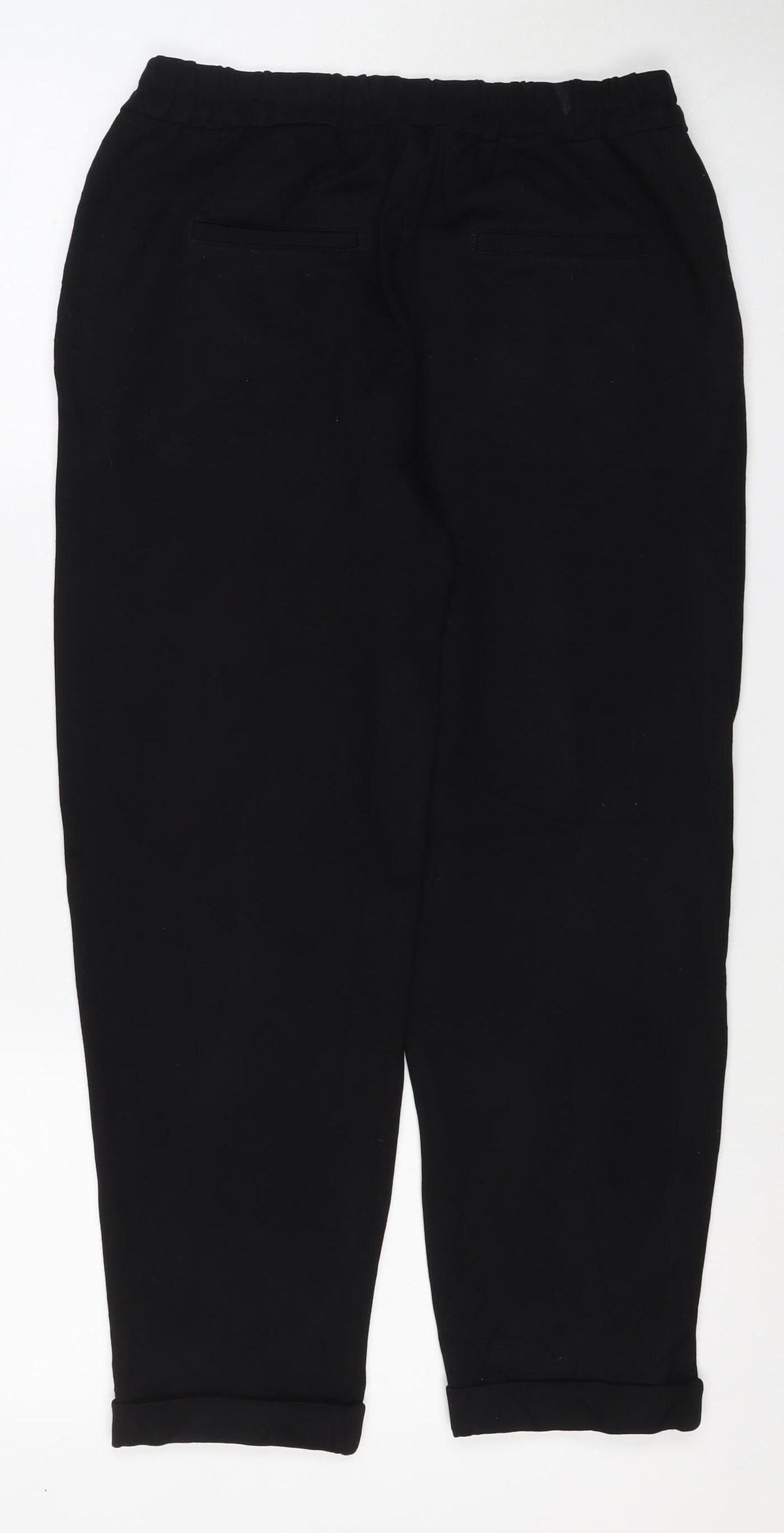 United Colors of Benetton Women Black XS Tapered Stretch Trousers