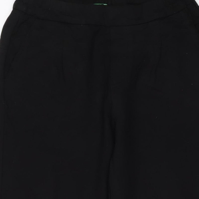 United Colors of Benetton Women Black XS Tapered Stretch Trousers