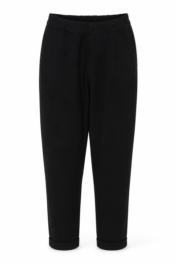 United Colors of Benetton Women Black XS Tapered Stretch Trousers