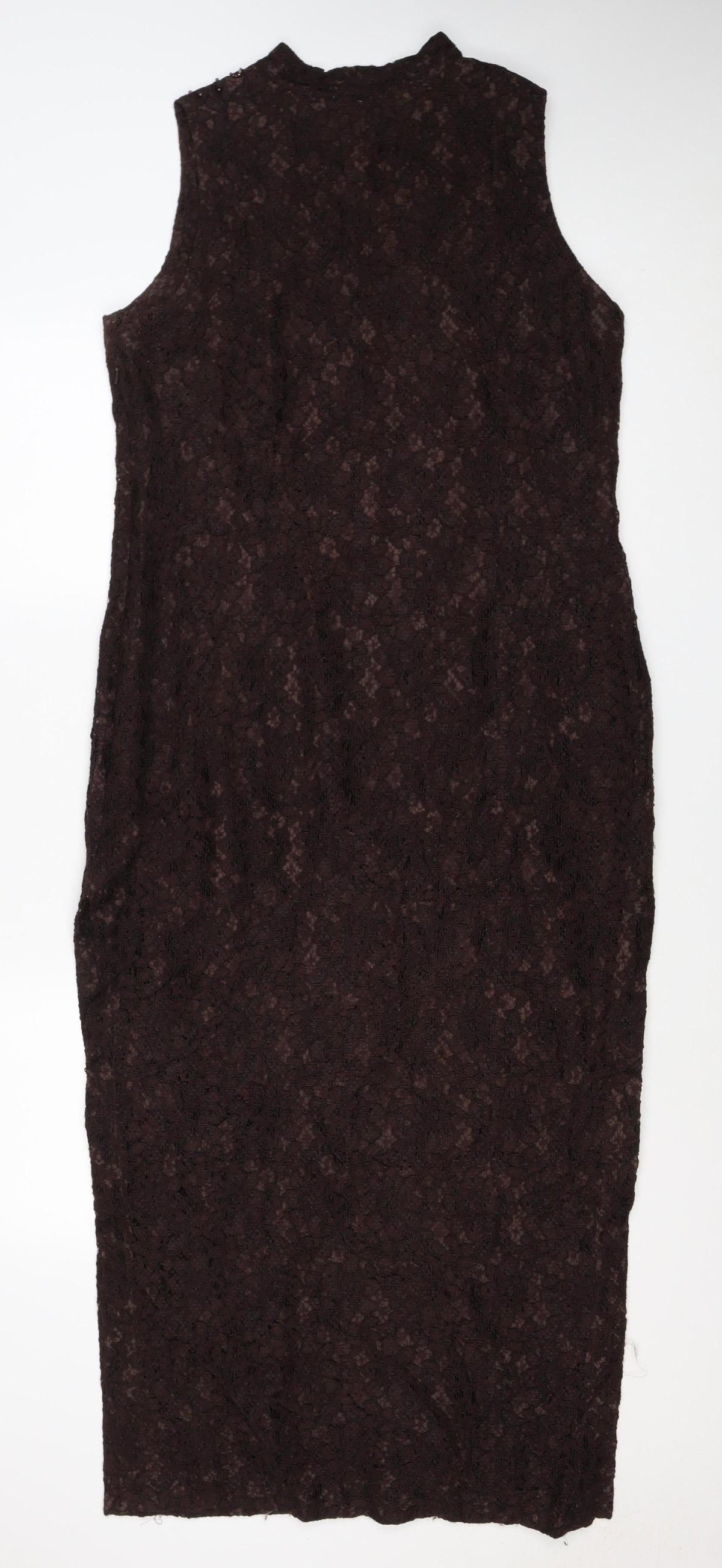 Wallis Women’s Brown Lace Beaded Floral Sheath Dress UK 16