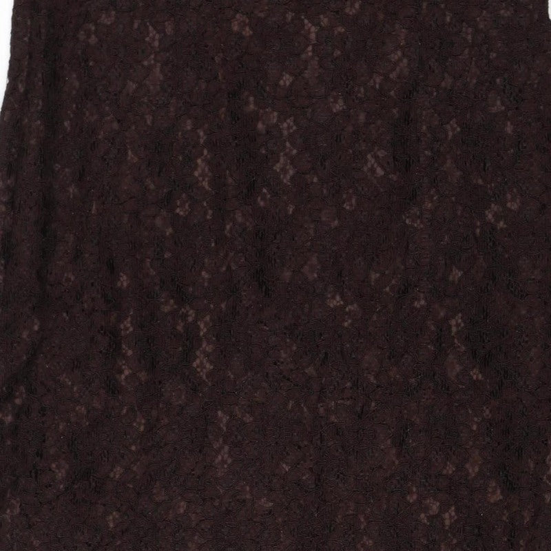 Wallis Women’s Brown Lace Beaded Floral Sheath Dress UK 16