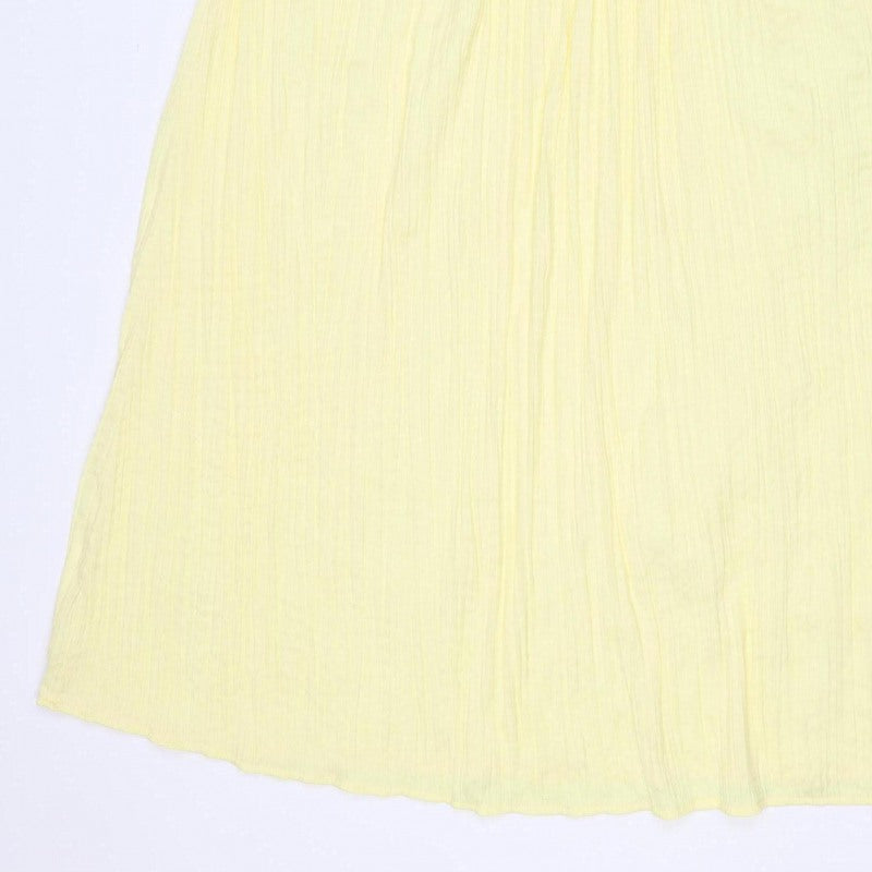 M&S Women Yellow Size 18 Maxi Skirt Lightweight Crinkle Summer