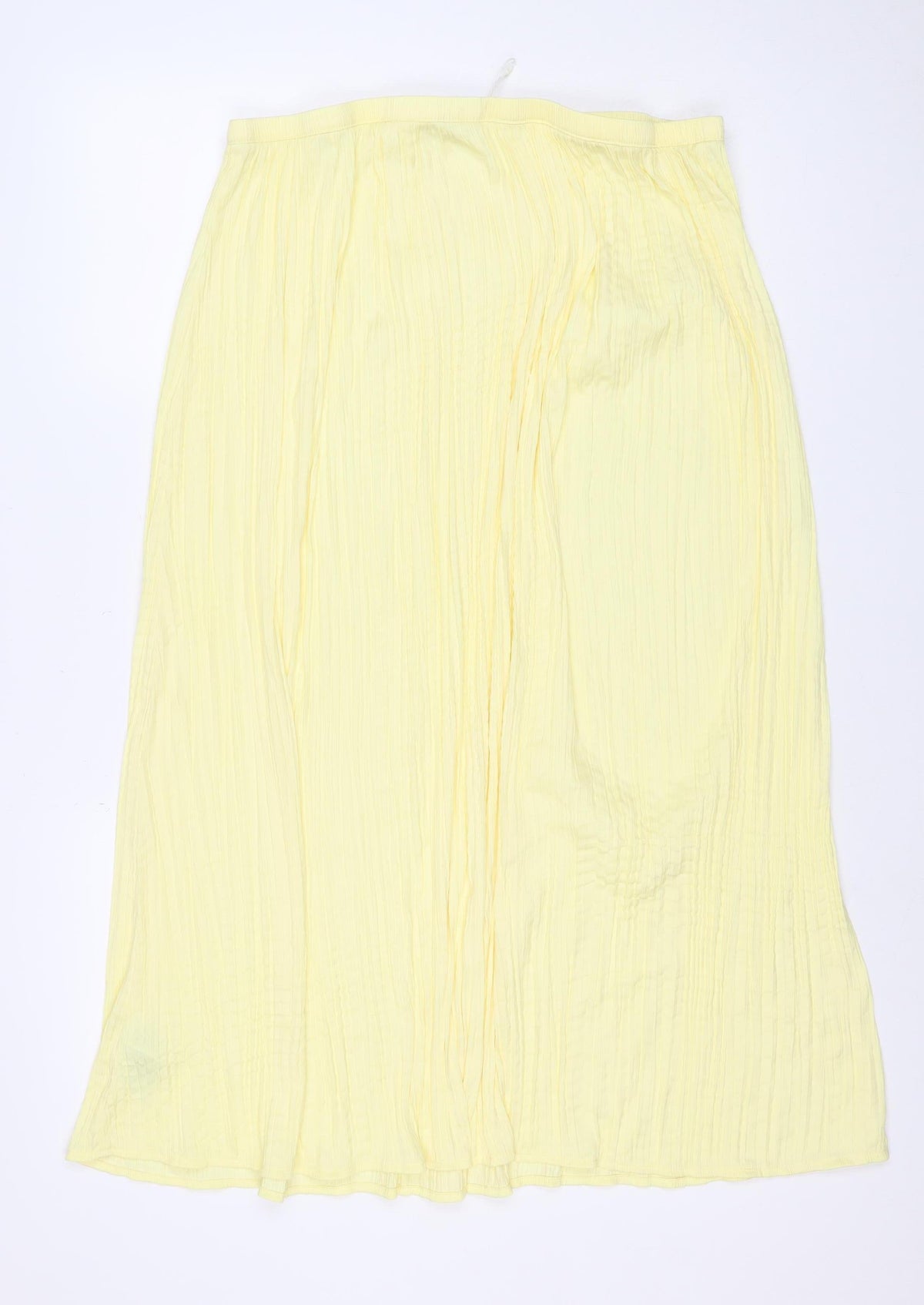 M&S Women Yellow Size 18 Maxi Skirt Lightweight Crinkle Summer