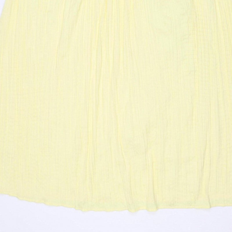 M&S Women Yellow Size 18 Maxi Skirt Lightweight Crinkle Summer