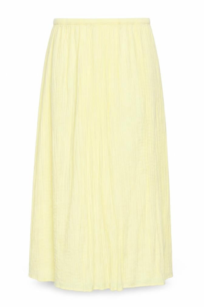 M&S Women Yellow Size 18 Maxi Skirt Lightweight Crinkle Summer