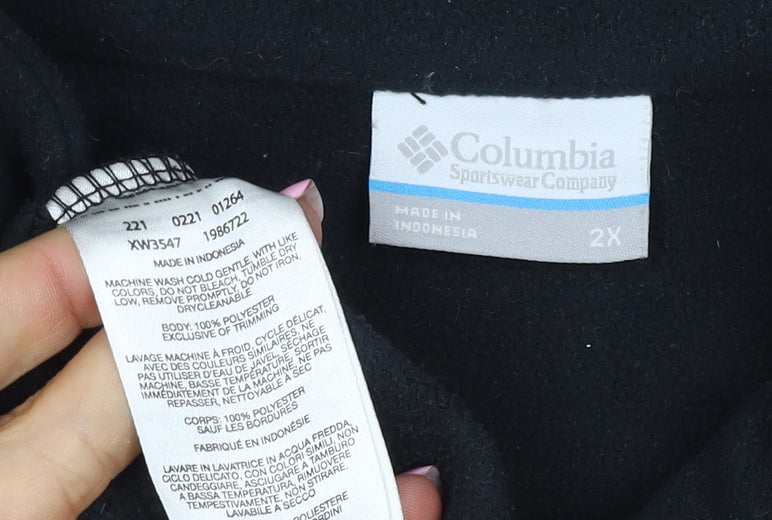 Columbia Women’s Black 2XL Basic Full Zip Fleece Jacket Logo Pockets