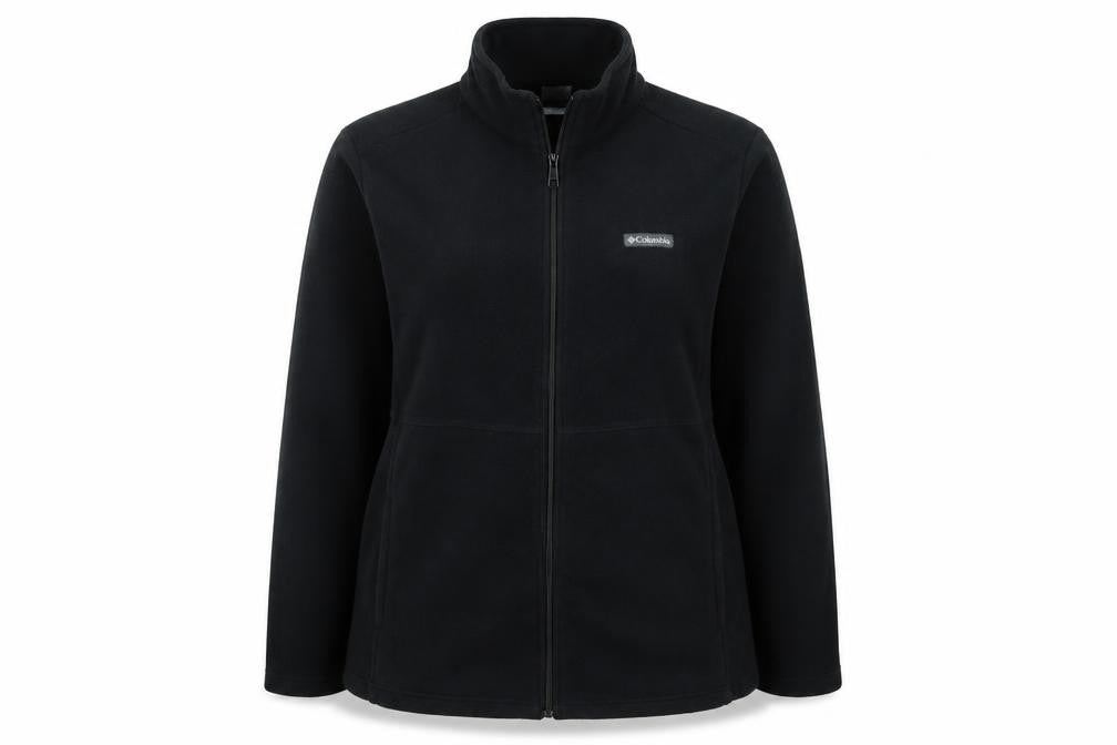 Columbia Women’s Black 2XL Basic Full Zip Fleece Jacket Logo Pockets