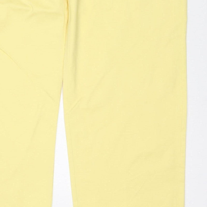 Marks and Spencer Women Yellow Size 16 Regular Straight Cotton Trousers
