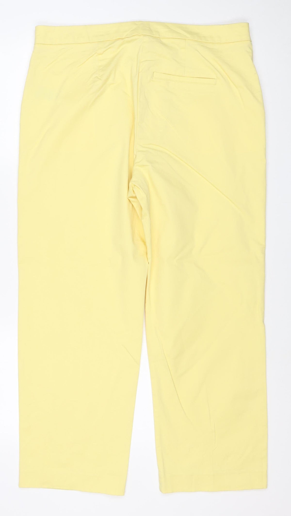 Marks and Spencer Women Yellow Size 16 Regular Straight Cotton Trousers