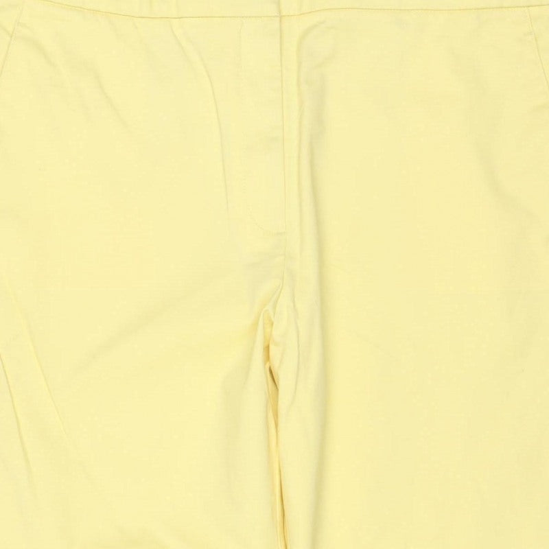 Marks and Spencer Women Yellow Size 16 Regular Straight Cotton Trousers