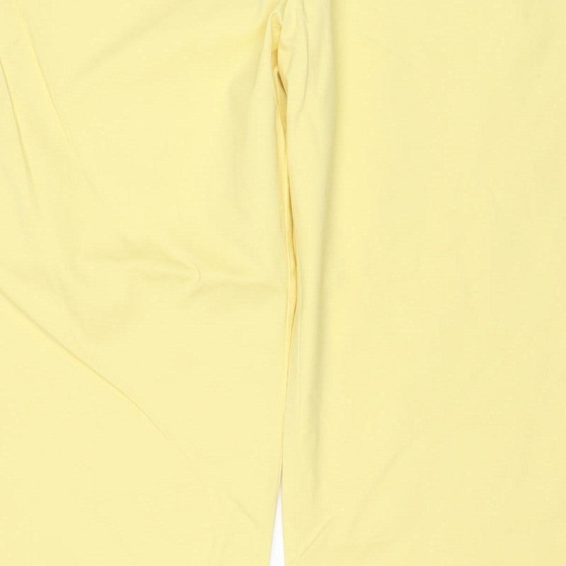 Marks and Spencer Women Yellow Size 16 Regular Straight Cotton Trousers
